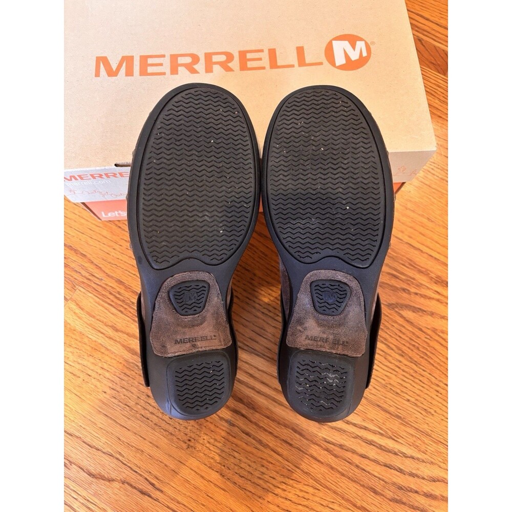 Women’s Merrell slip-on clogs in rich brown Low, supportive rubber heel 9.5 - Picture 6 of 7